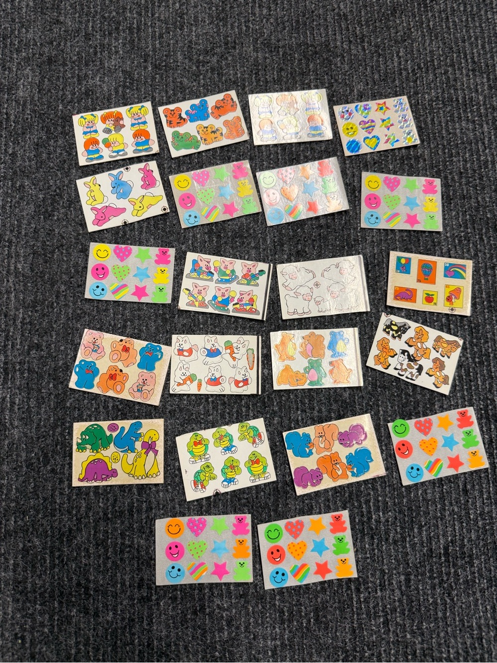 Vintage Assorted Sticker Sheets - Colorful Mixed Designs 80’s 90’s